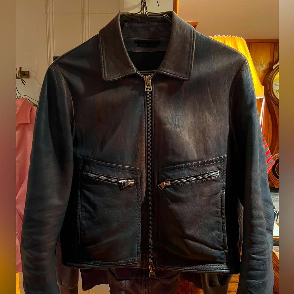 Tom Ford leather biker jacket.